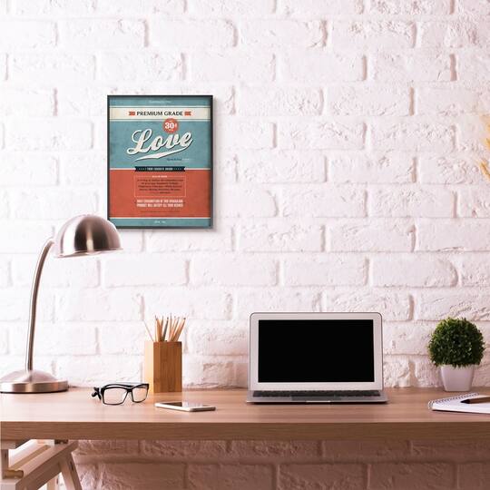 Stupell Industries Premium Grade Love Wall Art in Black Frame